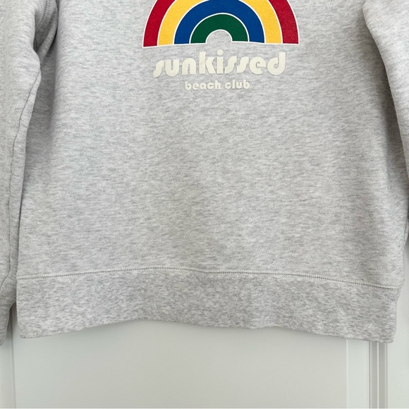 Madewell Sunkissed Beach Club Rainbow Lightweight Spring Sweatshirt - Light Grey - Picture 8 of 15